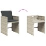 Sillones de jardín con cojines 4 uds ratán sintético gris claro