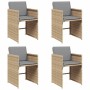 Sillones jardín con cojines 4 uds ratán sintético beige mezcla