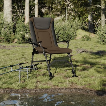 Silla de pesca con reposabrazos plegable taupe en Sillas de jardín | Comprar online en Foro24