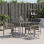 Sillones de jardín con cojines 4 uds ratán sintético gris