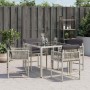 Sillones de jardín con cojines 4 uds ratán sintético gris claro