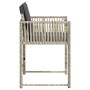 Sillones de jardín con cojines 4 uds ratán sintético gris claro