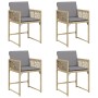 Sillones jardín con cojines 4 uds ratán sintético beige mezcla