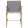 Sillones jardín con cojines 4 uds ratán sintético beige mezcla