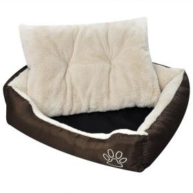 Cama para perros marrón y beige XXL