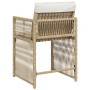 Sillas de jardín con cojines 4 uds ratán sintético beige