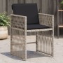 Sillones de jardín con cojines 4 uds ratán sintético gris claro