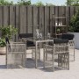 Sillones de jardín con cojines 4 uds ratán sintético gris claro