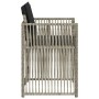 Sillones de jardín con cojines 4 uds ratán sintético gris claro
