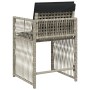 Sillones de jardín con cojines 4 uds ratán sintético gris claro