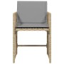 Sillones jardín con cojines 4 uds ratán sintético beige mezcla