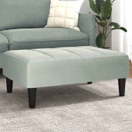 Reposapiés de terciopelo gris claro 77x55x31 cm