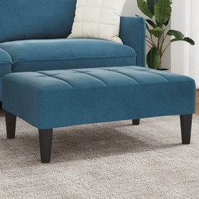 Reposapiés de terciopelo azul 77x55x31 cm