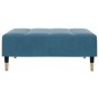 Reposapiés de terciopelo azul 77x55x31 cm