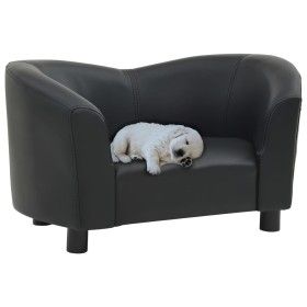 Dog sofa in black synthetic leather 67x41x39 cm by vidaXL, Beds for dogs - Ref: Foro24-170946, Price: 96,80 €, Discount: %