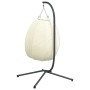 Silla colgante huevo con soporte tela y acero beige