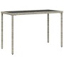 Set comedor de jardín 5 pzas cojines ratán sintético gris claro