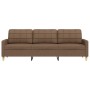 Sofá de 3 plazas de tela marrón 210 cm
