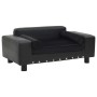Schwarzes Hundesofa aus Plüsch und Kunstleder, 81 x 43 x 31 cm von vidaXL, Betten für Hunde - Ref: Foro24-170954, Preis: 81,4...