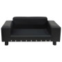 Schwarzes Hundesofa aus Plüsch und Kunstleder, 81 x 43 x 31 cm von vidaXL, Betten für Hunde - Ref: Foro24-170954, Preis: 81,4...