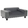Graues Hundesofa aus Plüsch und Kunstleder, 81 x 43 x 31 cm von vidaXL, Betten für Hunde - Ref: Foro24-170953, Preis: 76,36 €...