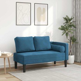 Sofá diván con cojines terciopelo azul Sofá diván con cojines terciopelo azul
