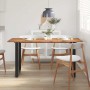 Mesa de comedor de madera maciza de acacia 154x80x76 cm