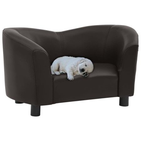Hundesofa braunes Kunstleder 67x41x39 cm von vidaXL, Betten für Hunde - Ref: Foro24-170947, Preis: 78,38 €, Rabatt: %