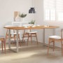 Mesa de comedor de madera maciza de acacia 180x90x76 cm