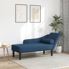 Sofá diván con cojines tela azul Sofá diván con cojines tela azul