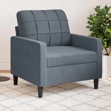 Sillón de terciopelo gris oscuro 60 cm en Sofás | Comprar online en Foro24