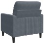 Sillón de terciopelo gris oscuro 60 cm en Sofás | Comprar online en Foro24