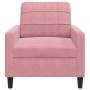 Sillón de terciopelo rosa 60 cm