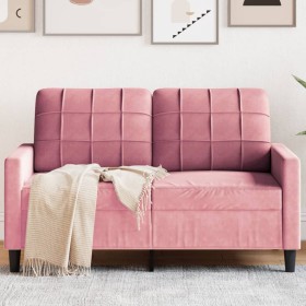 Sofá de 2 plazas terciopelo rosa 120 cm Sofá de 2 plazas terciopelo rosa 120 cm