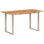 Mesa de comedor de madera maciza de acacia 140x70x76 cm