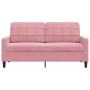 Sofá de 2 plazas terciopelo rosa 140 cm