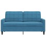 Sofá de 2 plazas terciopelo azul 140 cm
