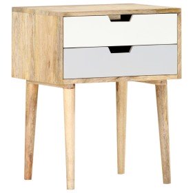 Mesita de noche de madera maciza de mango 47x35x59 cm Mesita de noche de madera maciza de mango 47x35x59 cm