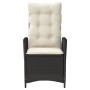 Sillones reclinable jardín cojines 2 uds ratán sintético negro
