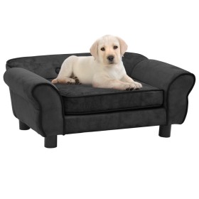 Sofá para perros felpa gris oscuro 72x45x30 cm