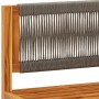 Sofá de jardín sin brazos con cojines de madera de acacia y cuerda en Sofás de exterior | Comprar online en Foro24