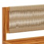Conjunto de sofá de jardín de 3 piezas con cojines de madera de acacia y cuerda en Sofás de exterior | Comprar online en Foro24