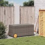 Caja de almacenaje jardín con ruedas ratán sintético gris 190L