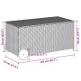 Caja de almacenaje jardín con ruedas ratán sintético gris 190L