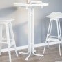 Mesa alta de comedor madera ingeniería y acero blanco Ø70x110cm en Mesas de cocina y de comedor | Comprar online en Foro24
