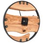 Reloj de pared hierro y madera de olivo marrón Ø35 cm