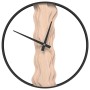 Reloj de pared de hierro y madera de roble marrón Ø35 cm