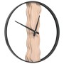 Reloj de pared de hierro y madera de roble marrón Ø35 cm