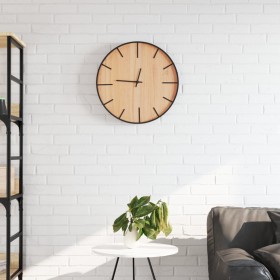 Reloj de pared de hierro y madera de ingeniería marrón Ø39 cm