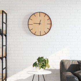 Reloj de pared de hierro y madera de ingeniería marrón Ø39 cm
